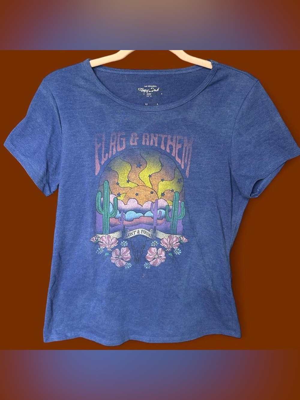 Blue 'Flag & Anthem' Graphic Tee